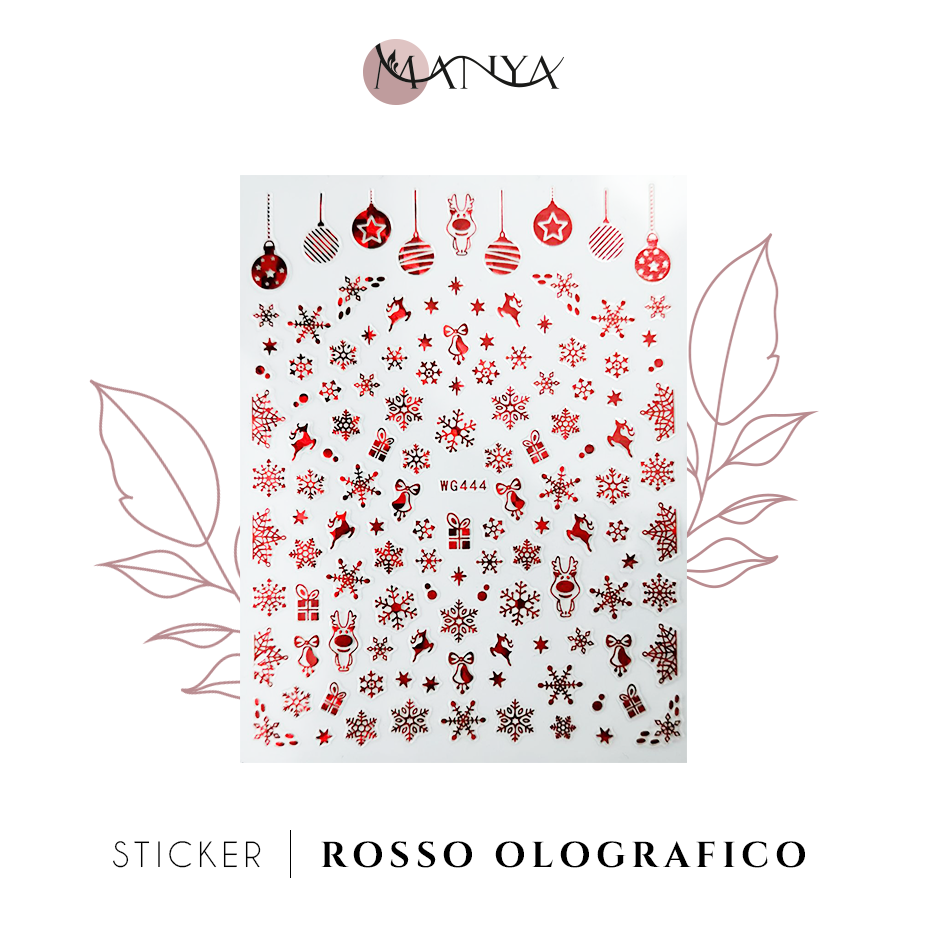 Nail Stickers Christmas | Rosso Olografico