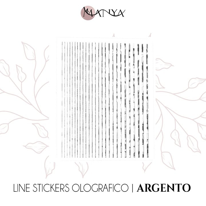 Line stickers olografici | Argento - Manya