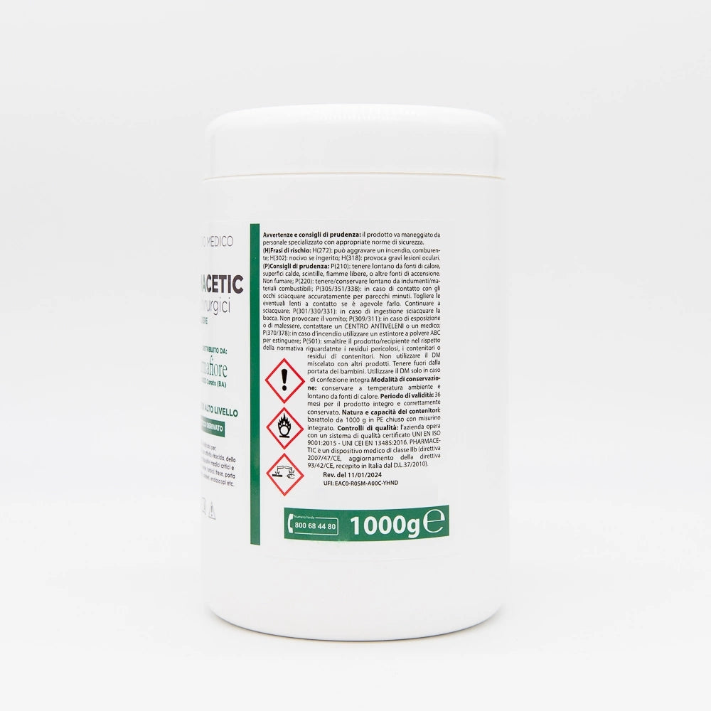 Acido Peracetico in polvere - barattolo da 1 Kg - disinfettante