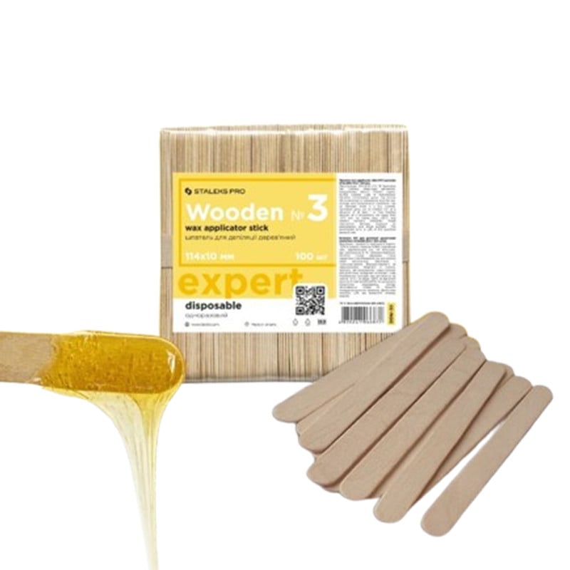 Spatola monouso in legno per cera Wooden 3 Staleks - 100 pezzi