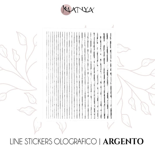Line stickers olografici | Argento - Manya